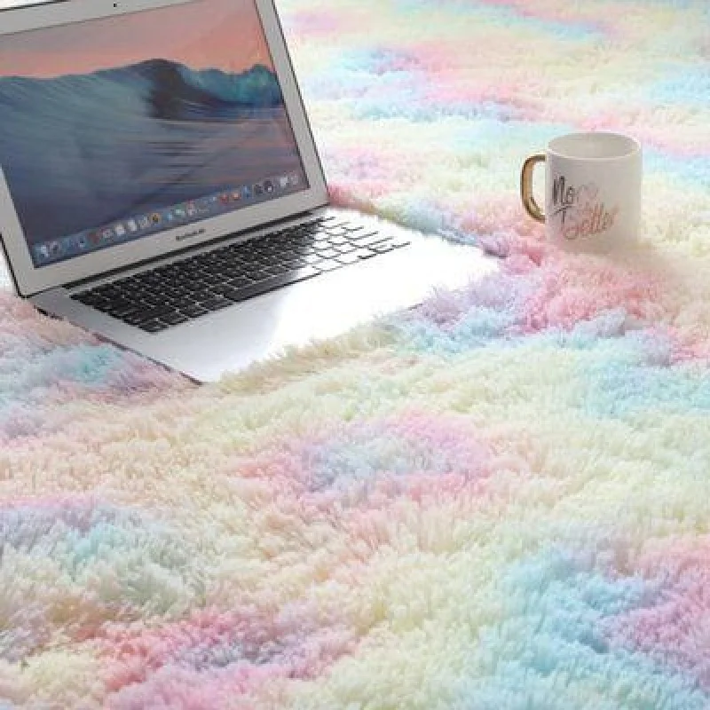 VIKAMA Light Luxury Simple Anti slip Carpet Living Room Bedroom Study Floor Mat Ins Wind Drifting Window Mat Home Decoration view 2