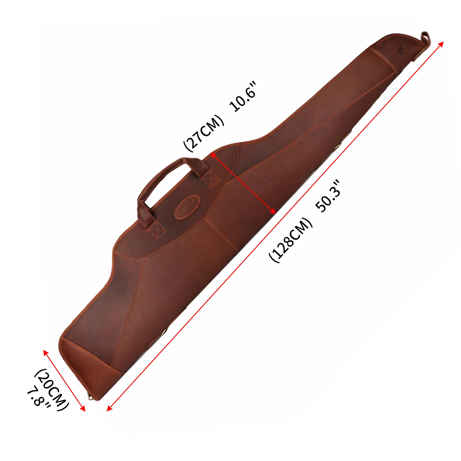 Tourbon Hunting Genuine Leather Rifle Slip Padded Shooting Gun Protection Bag Carrying Case Carrier Gun Accessories 128CM