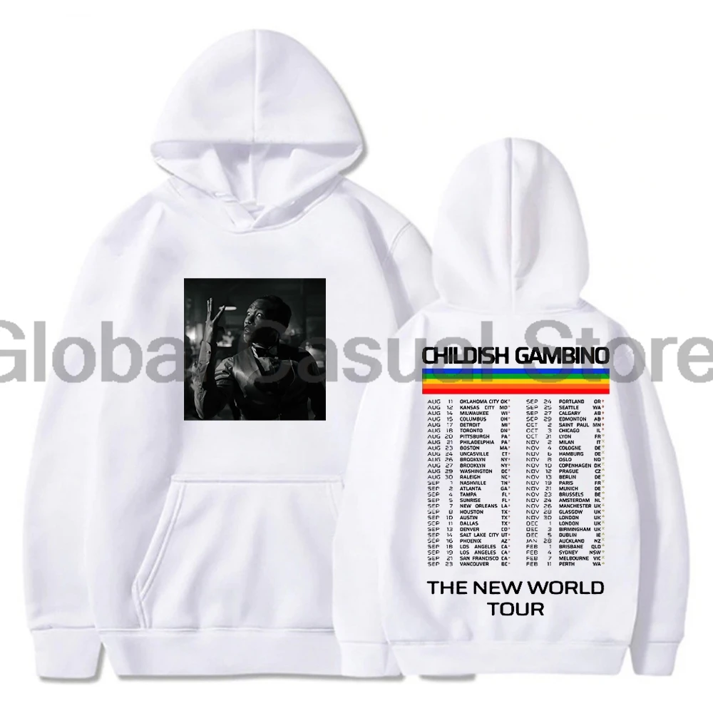 Childish Gambino The New World Tour Hoodie Donald Glover Rapper Merch Long Sleeve Streetwear Women Men Hooded Sweatshirt