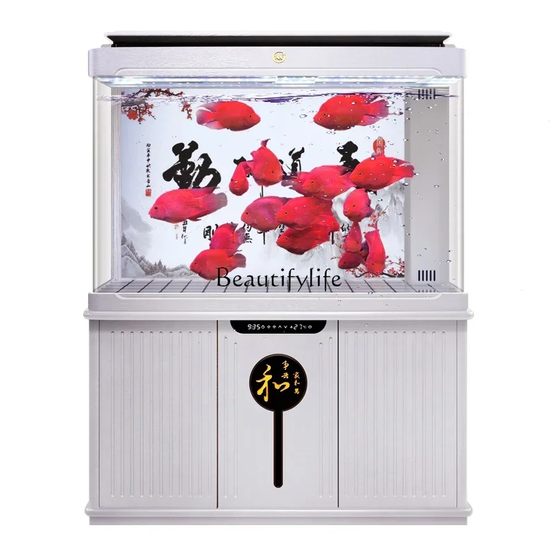 

LD33Aquarium Living Room Medium Hot Bending Glass Household Large Bottom Filter Lazy Change Water Ecological Fish Tank