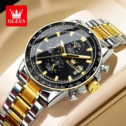 OLEVS orologi da uomo Top Brand Classic orologio al quarzo originale per uomo calendario cronografo lunpenous in acciaio inossidabile impermeabile