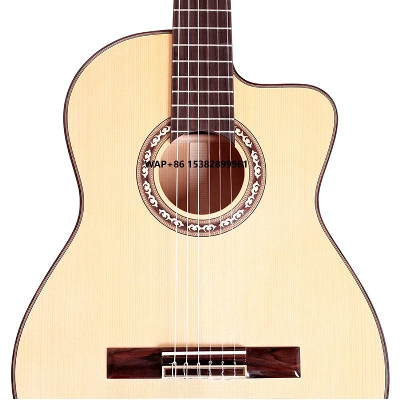 All Solid Spruce Top Cypress Back and Sides Flamenco Guitar 39 Inch Classical Guitar