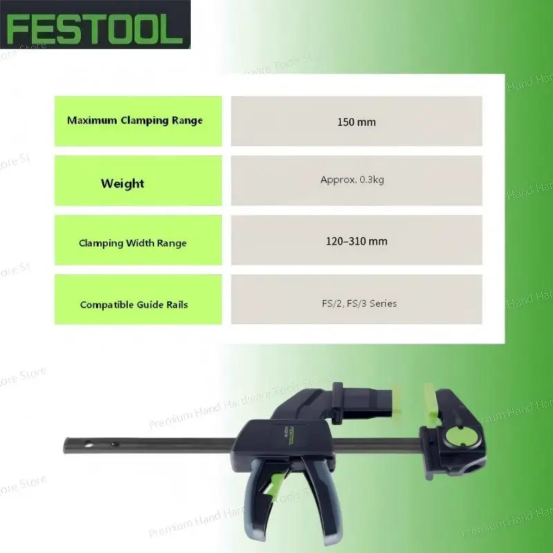 Festool 578623 FS-EZ 150/2 Pro One-Handed Clamping Fixture: Secure Work on Guide Rails & MFT Table