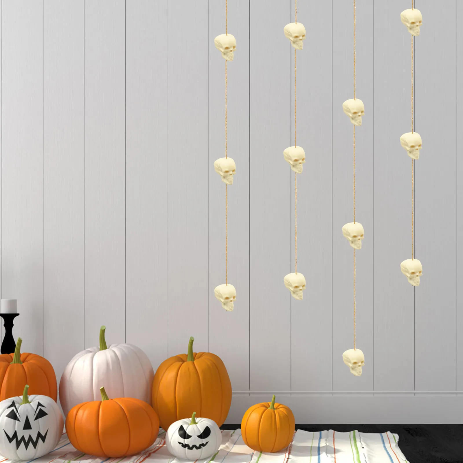 

Skull Head 180cm Hanging Decoration for Halloween Party Home Halloween Wall Tree Scary Props Reusable