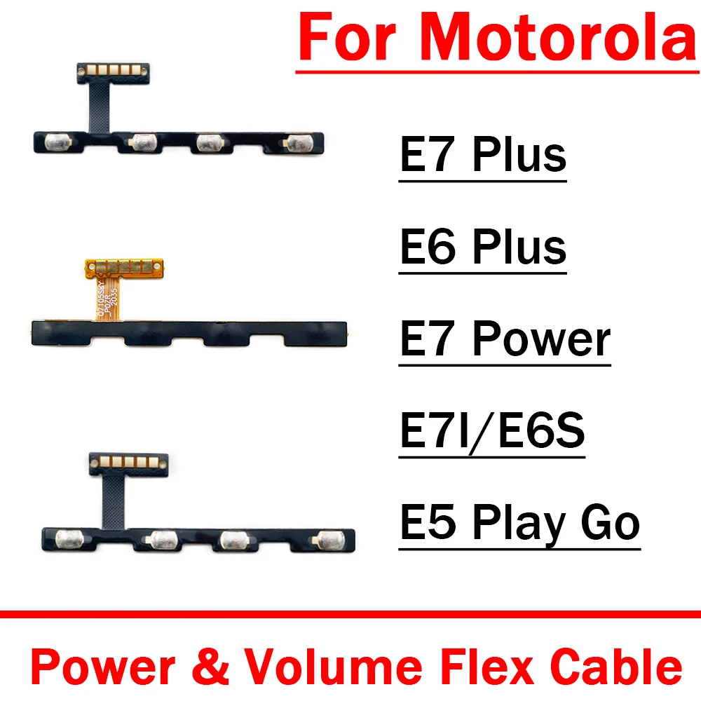 

2Pcs，Power On Off Button Volume Side Key Flex Cable For Motorola E20 E30 E40 E6s E7i E7 Power E6 Plus E5 Play Go