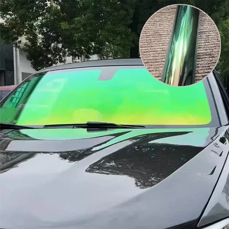 Automotive Color Change Chameleon Aurora Green Window Film 64 %VLT High Insulation Car Sticker UV Blocking Windshield Solar Film