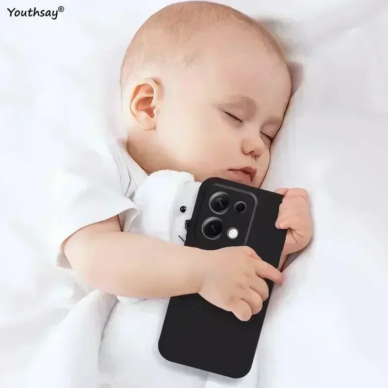 Casing ponsel Redmi Note 13 Pro, sarung HP silikon cair lembut TPU untuk Redmi Note 13 Pro