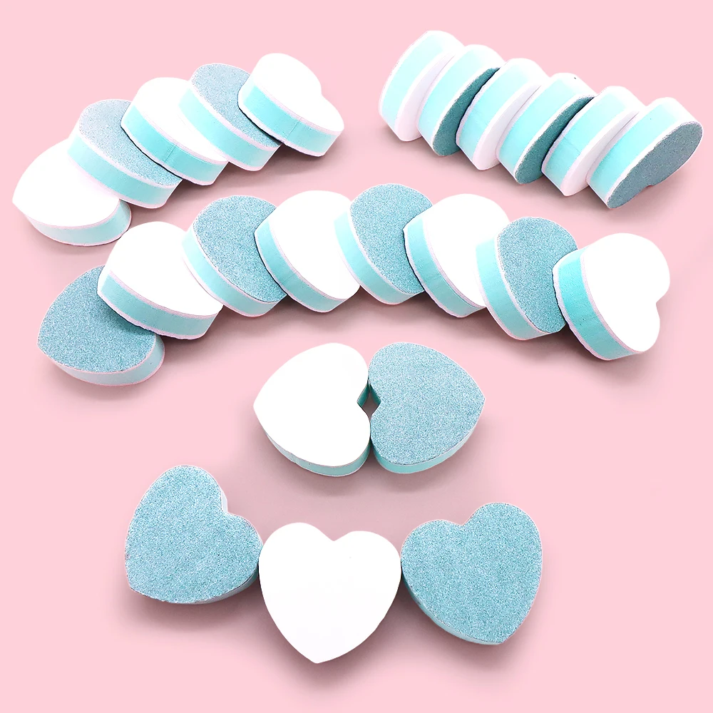 500Pcs Heart Nail Art Files Buffer Block For Shaping Polishing Nail Stylist Supplies Nails Accessories And Tools Home Salons Use