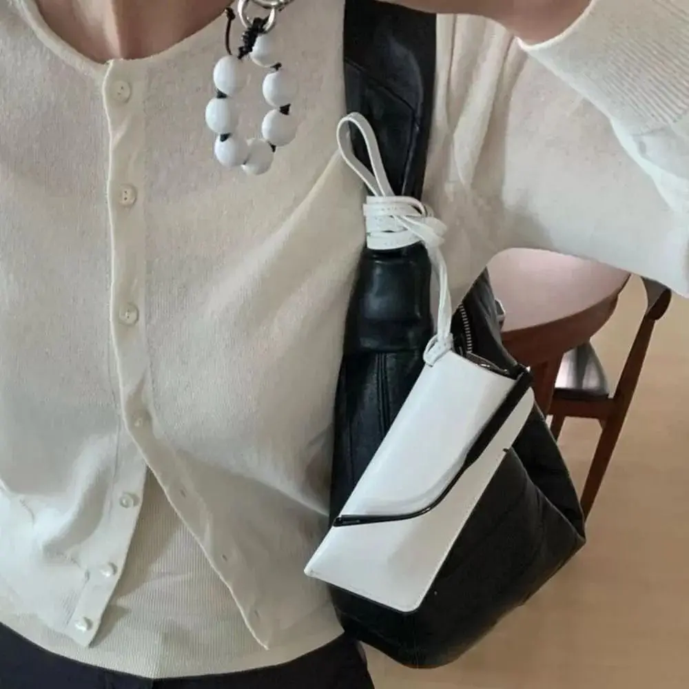 PU Leather Outdoor Glasses Storage Bag Hanging Neck Glasses Case Sunglasses Storage Clip Solid Color Eyewear Bag