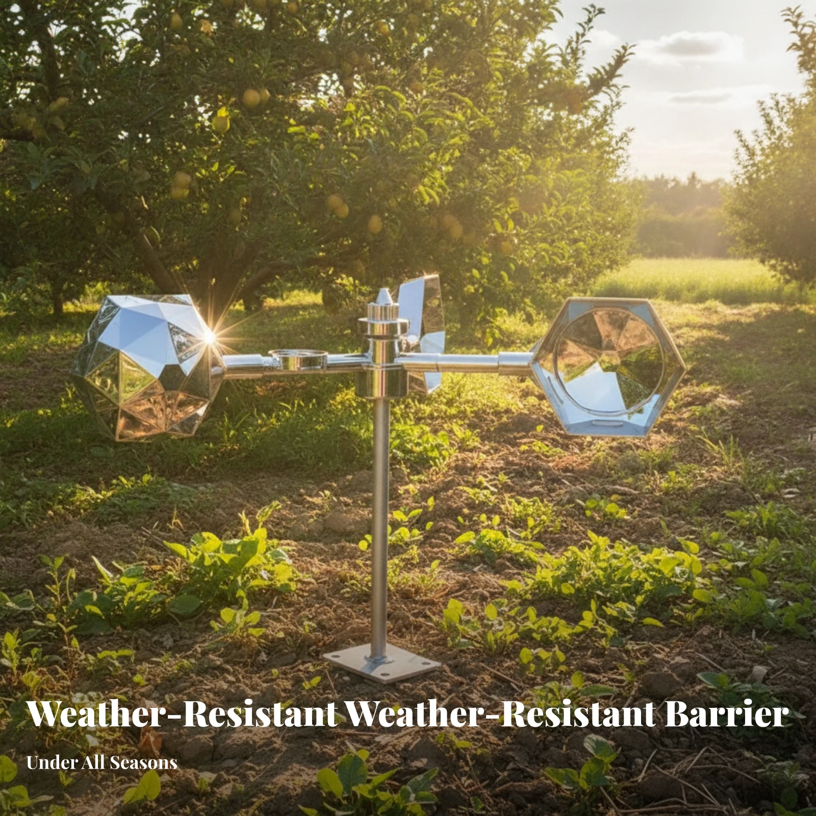 Easy Installation Weather Resistant Reflective Bird Rotator Outdoor Control Faceted Wind-Powered Bird Deterrent for Yard