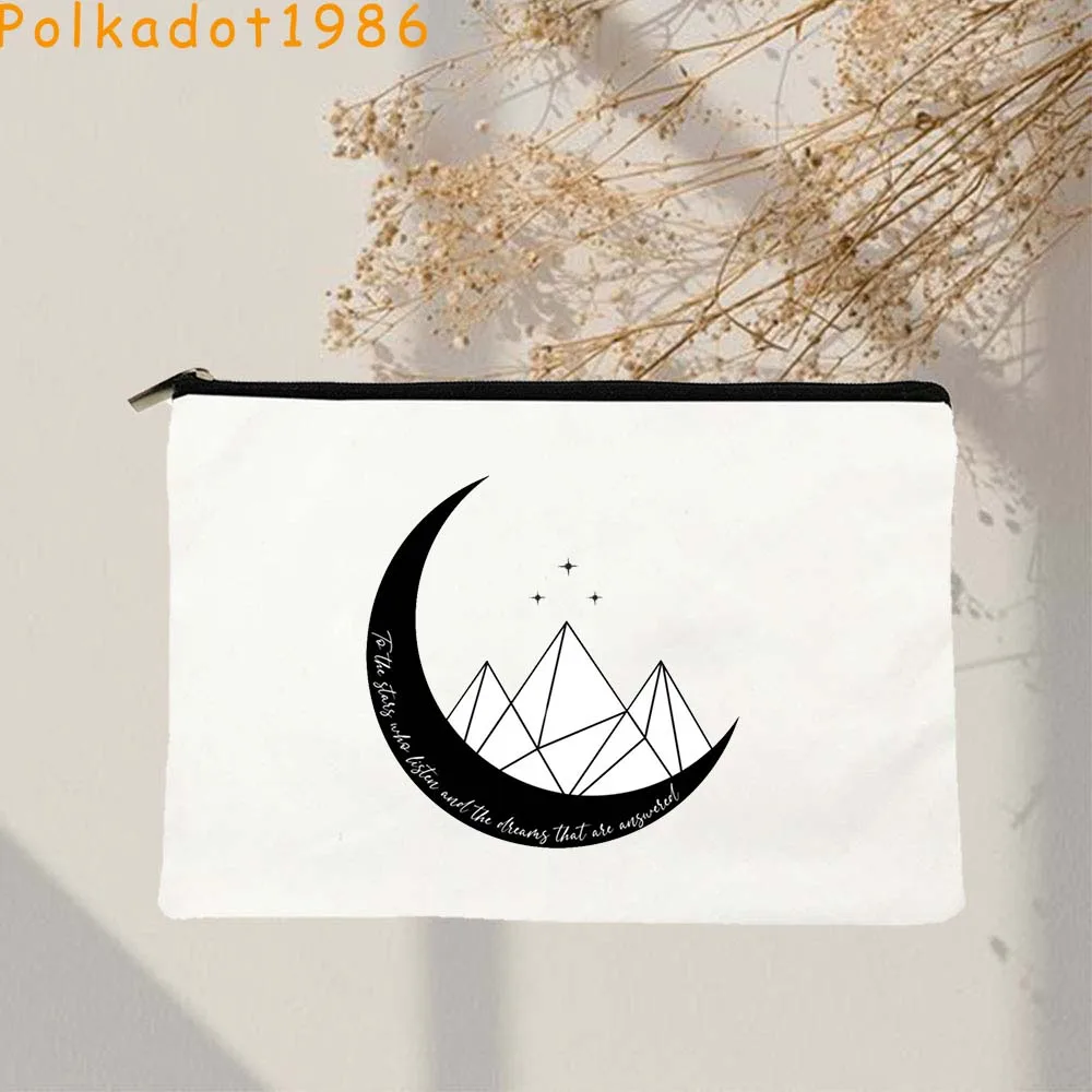 霧と怒りの法廷とげとバラの夢ナイトコートリサンドフェイアキャンバス化粧品メイクアップバッグ鉛筆ケースジッパーポーチ