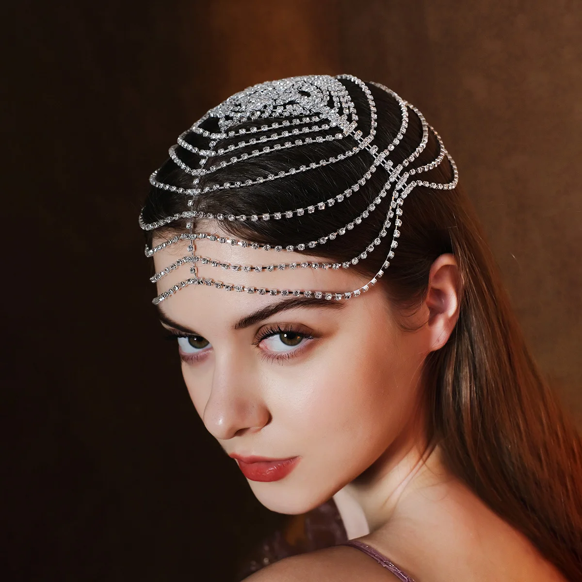 Trendy Charming Rhinestone Head Chain Forehead Headband Idian African Hair Accesories Tiara Headdress BOHO acessórios de cabelo