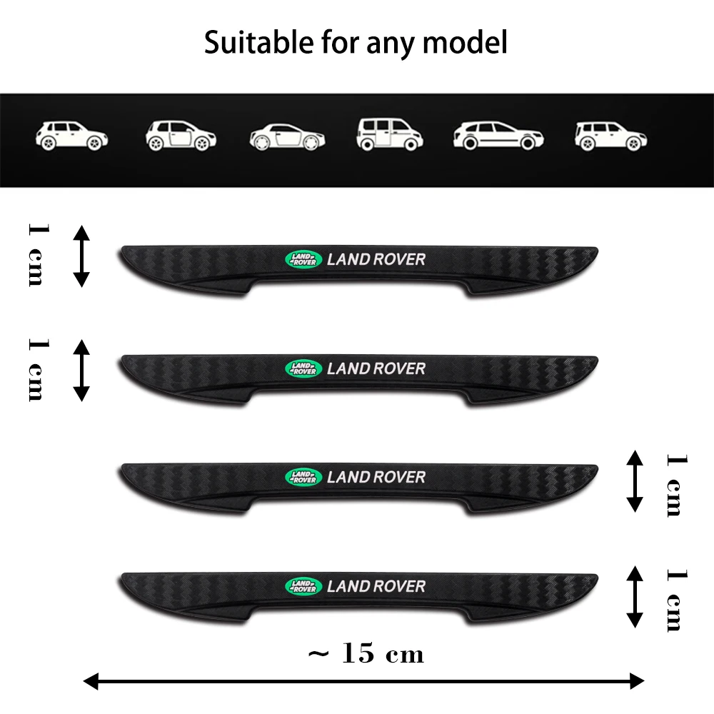 4Pcs Car Emblem Door Edge Anti-Collision Bumper Strip Protection Sticker Decoration For Land Rover Range Anti-Collision Sticker