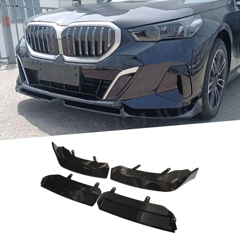 

For BMW 5 Serise G60 G68 M Sport 2024+ Front Bumper Splitter Lip Spoiler Diffuser Guard Body Kit Cover Gloss Black