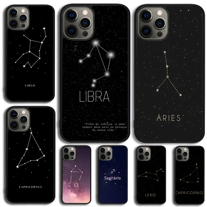 Овен Лев Весы Рыбы Дева Козерог Водолей Чехол для телефона для iPhone 17 Air 16 15 14 13 12 11 Pro Max Plus Max coque