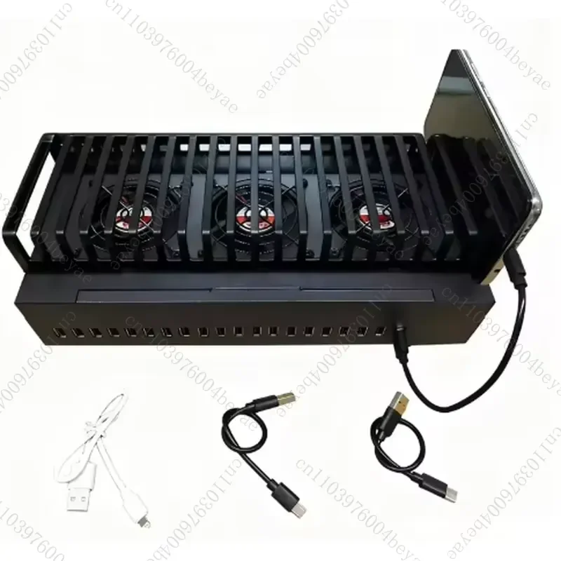 20 Multi-Port USB Industrial Rack for Batch Charging and Data Synchronization with Power Cable Kit (Black/White)