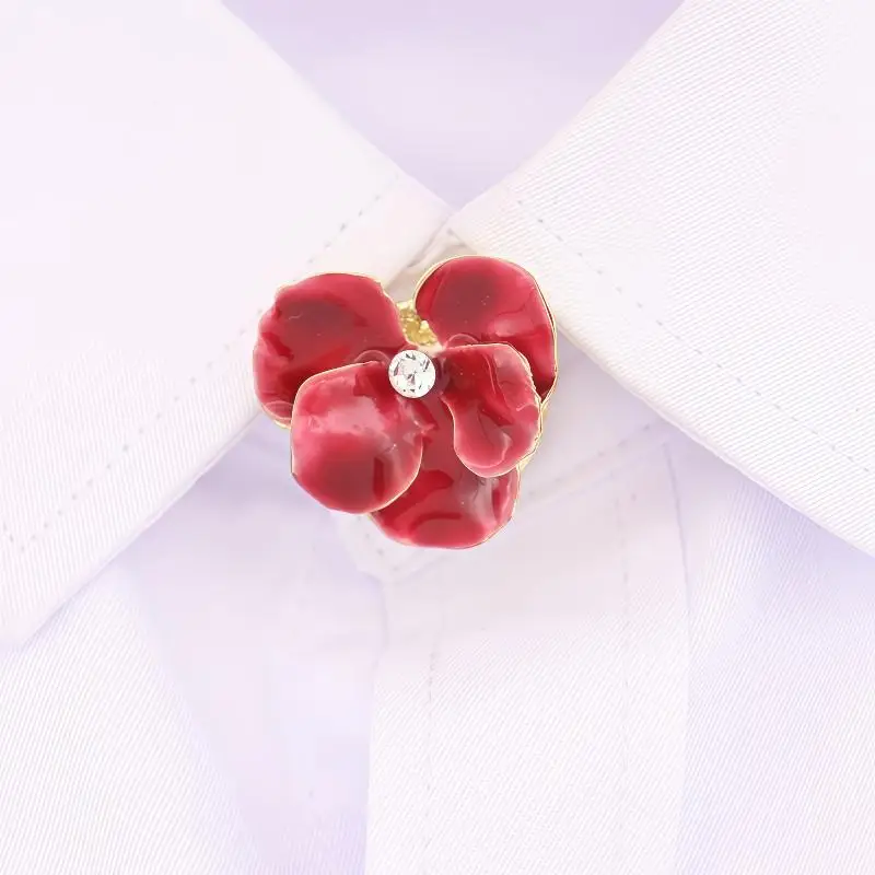 Knopfabdeckung 2 Stück Elegante Emaille-Blumen-Manschettenknöpfe für Damen Hemdknopfabdeckungen Hochzeits-Party-Accessoires Modeschmuck Geschenke – Detail 1