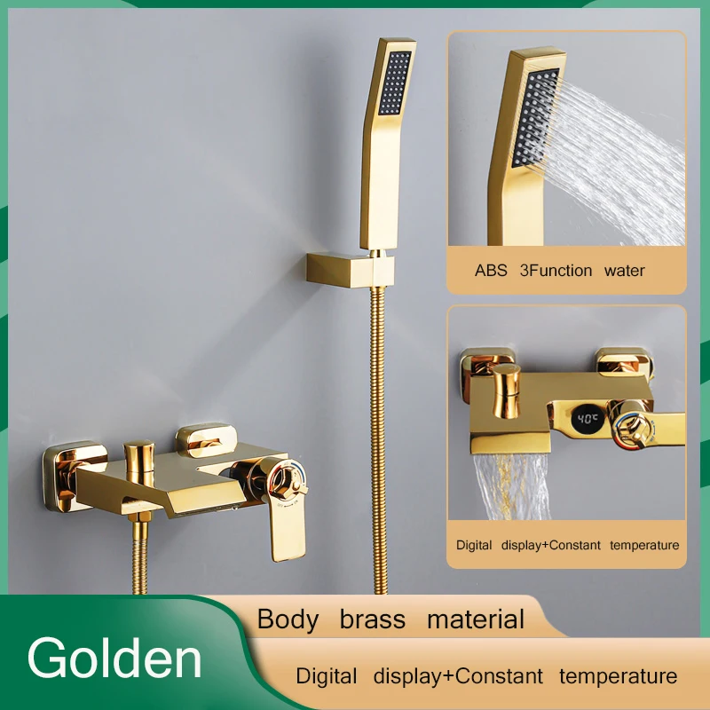 Intelligent Constant Temperature Display, Becola Bathroom Shower Faucet Split Installation,Refined Copper Body