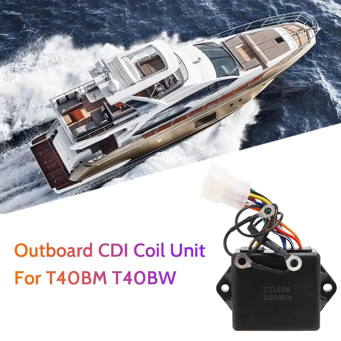 T40-05090200 Outboard CDI Coil Unit for Parsun T40BM T40BW T40G Outboard 2 Stroke CDI Coil