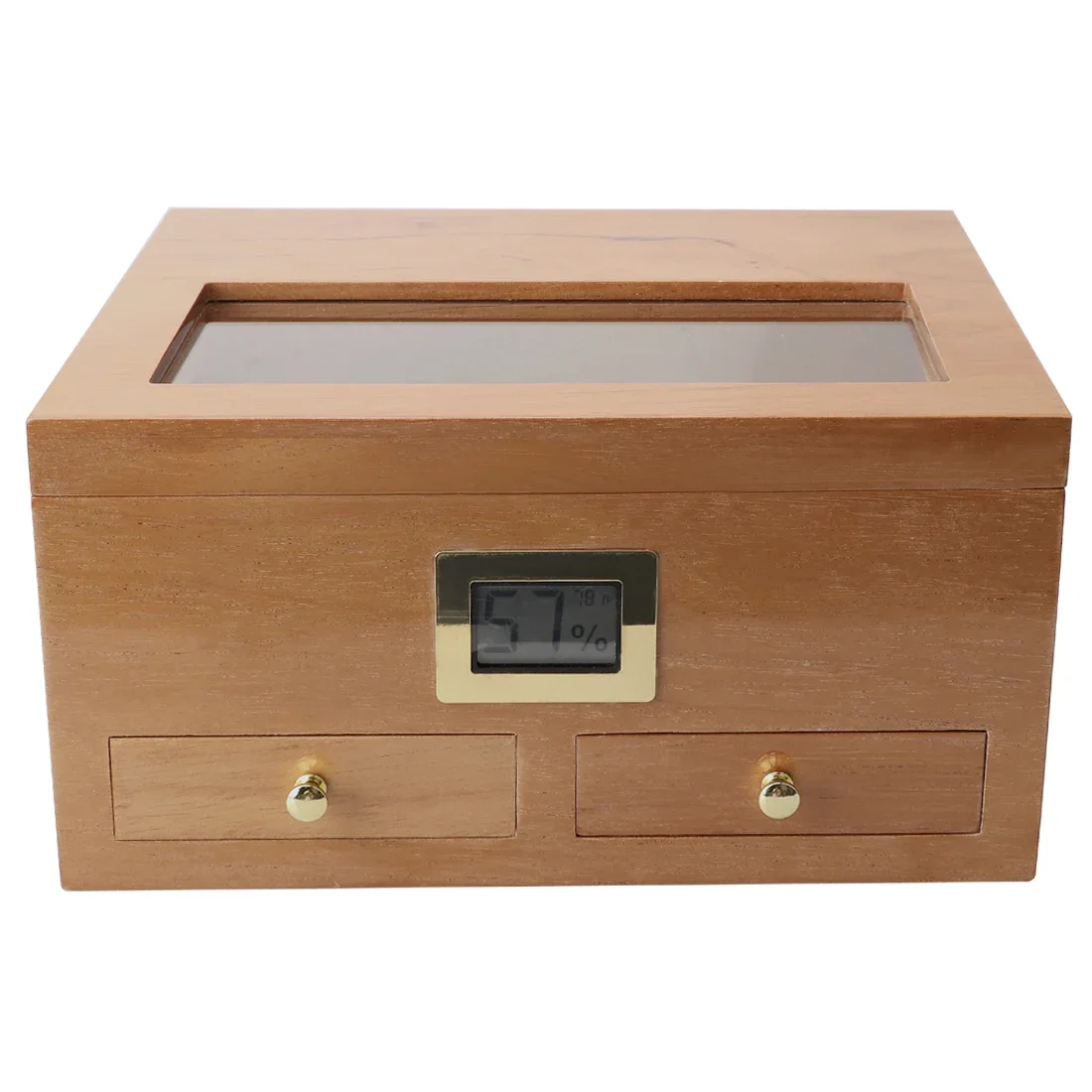 New Humidor Humidifier Travel Smoking W/hygrometer For Drawers 2 Portable Wood Storage Box Cabinet Cedar Cohiba Cigar