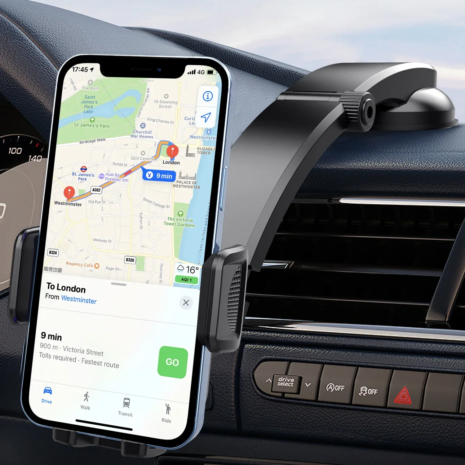 GEFENSI Car Phone Holder Mount Gravity Dashboard Universal Cell Mobile Phone Stand Support For IPhone Android Galaxy 4.7-7.9