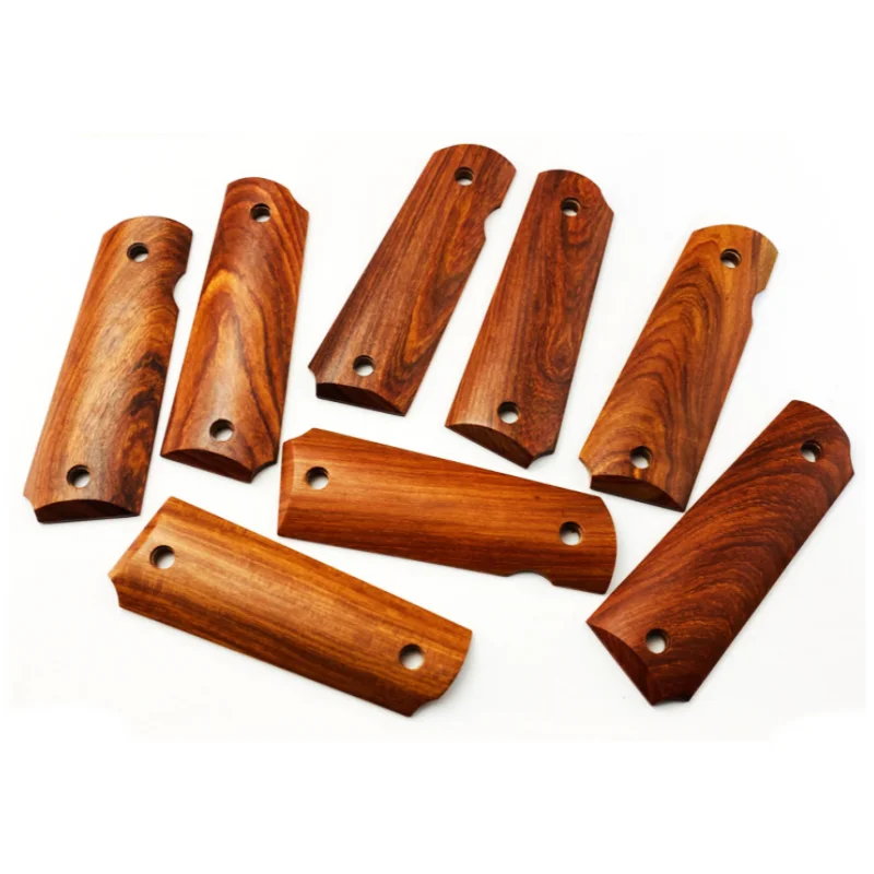 A Pair Natural Red Rosewood Hand Grip Non-slip Patches for P4 ZY 1911 Models