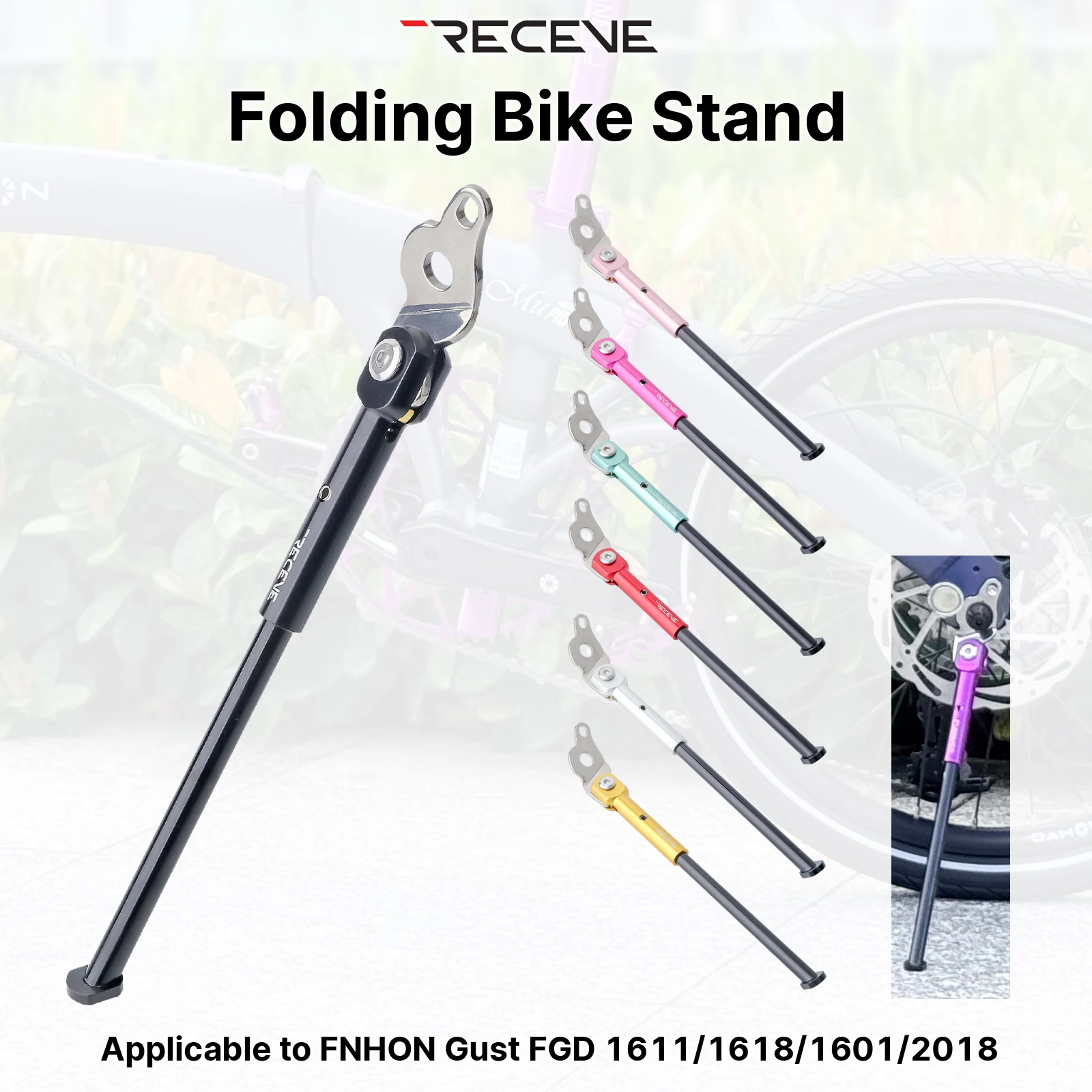 

RECEVE Folding Bicycle Kickstand 451 Aluminum Alloy Foot Support Bike Kickstand Parking Stand Footrest for FNHON Gust 20inch