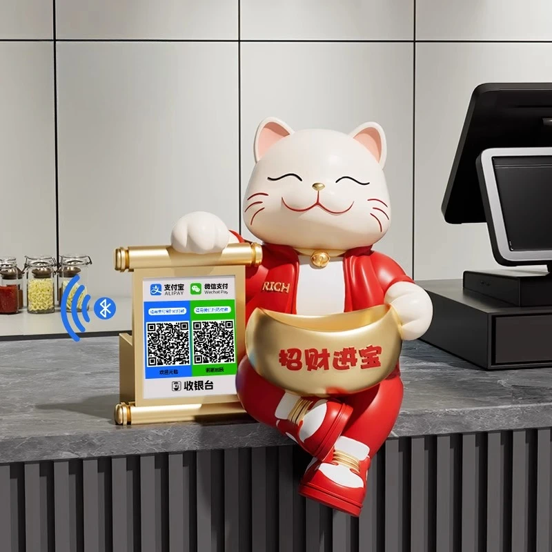 Home Decor Lucky Cat Statues Opening Gifts Desktop Decor Sculpture New Store Front Desk Decor Creative Voice Broadcast Ornaments