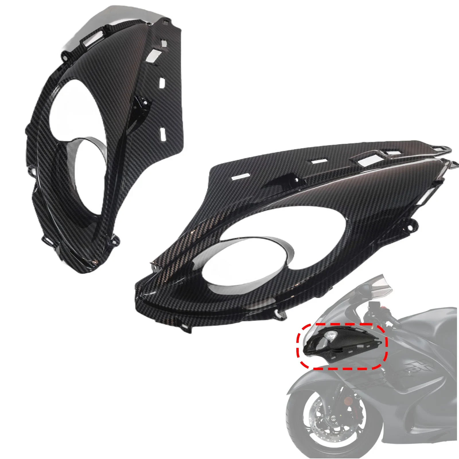 

for suzuki hayabusa gsx 1300 r gsx1300r 2008-2020 Carbon Fiber Pattern Upper Front Nose Headlight Scoop Cover