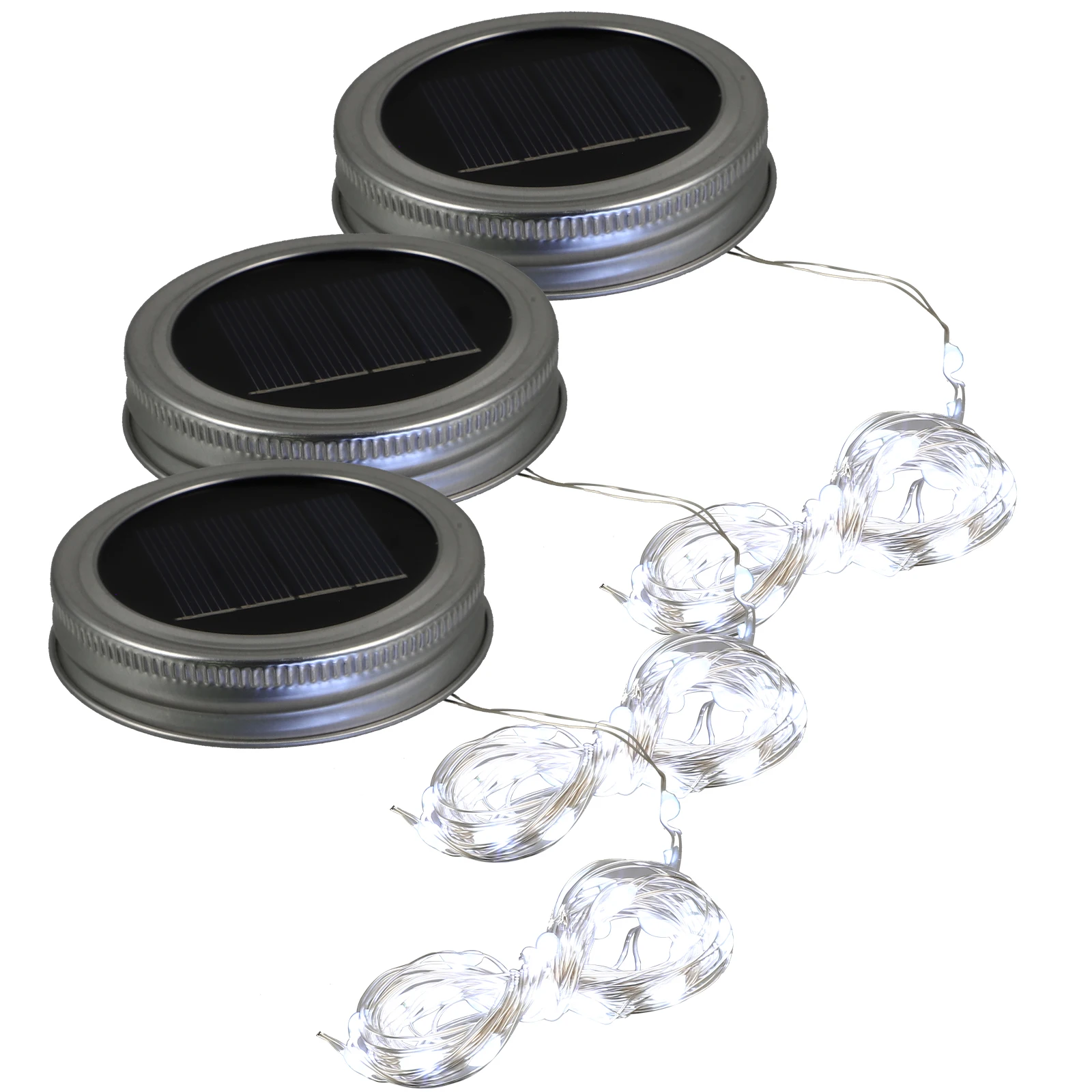 

3 Pcs Solar Powered Decoration Lights for Outdoors Glass Bottle Light Led String Cap String Lighting Party