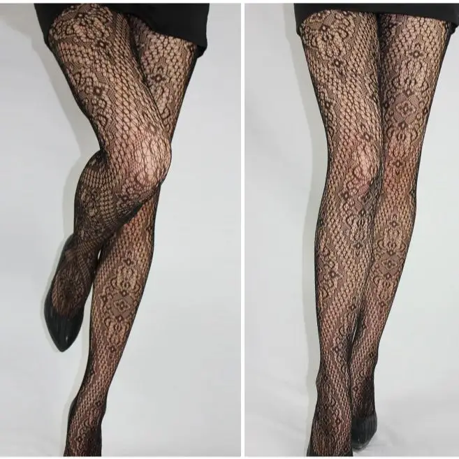 1Piece Jacquard Rose Flower Fishnet Stockings Sexy Stocking Seamless  Pantyhose Lady Tights Girl Body