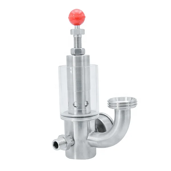 DN25 SS316L High Quality Sanitary Stainless Steel Manual Clamp Exhaust Air Release Valve With Glass Viewport And Pressure Gauge
