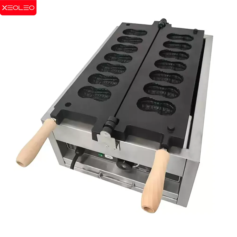 XEOLEO 전기 땅콩 모양의 와플 메이커 3000W 7PCS 미니 땅콩 와플 메이커 가전 와플 아이언 비 스틱 코팅