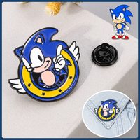Sonic The Hedgehog Enamel Pin Cartoon Alloy Brooches Lapel Badges Kids Backpack Clothing Accessories Jewelry Decoration Gifts
