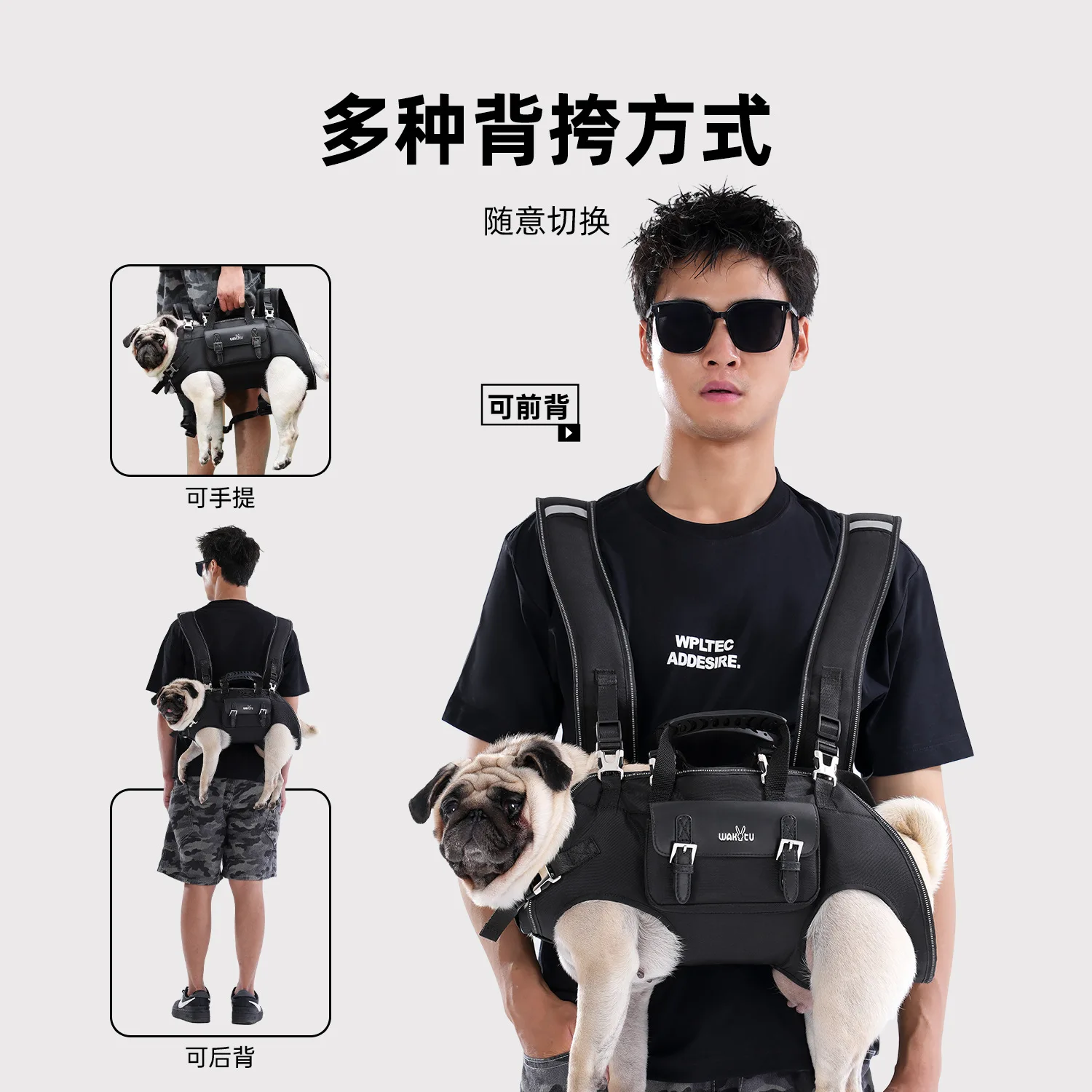 British backpack, medium and large dog breathable out pet bag portable dog walking bag