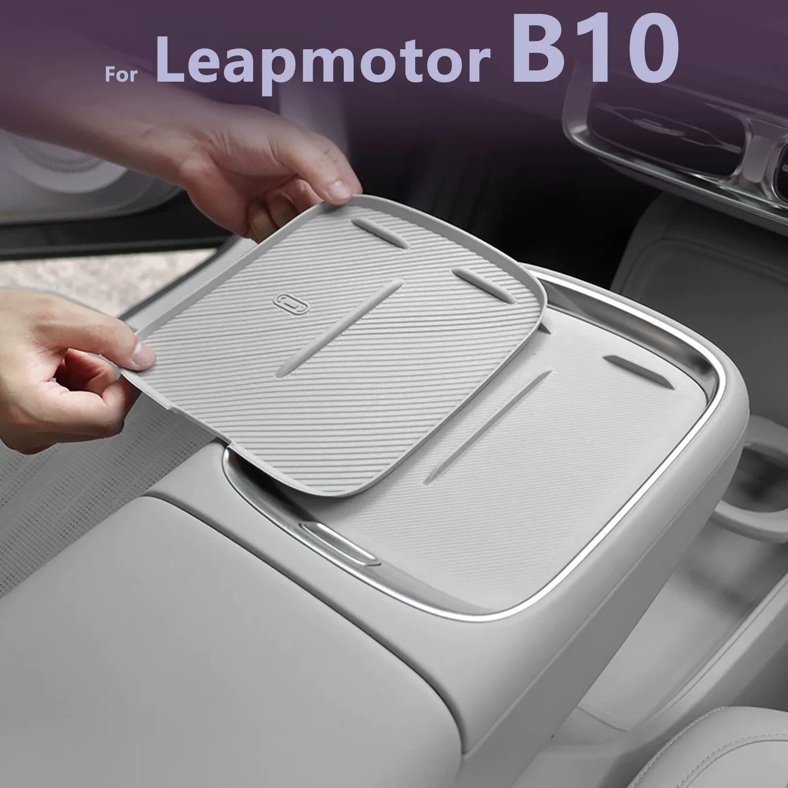Für Leapmotor B10 Kabelloses Ladegerät Silikon-Pad, Armlehnen-Aufbewahrungsbox Mittelkonsolen-Organizer für B10 Innenraum-Zubehör – Detail 1