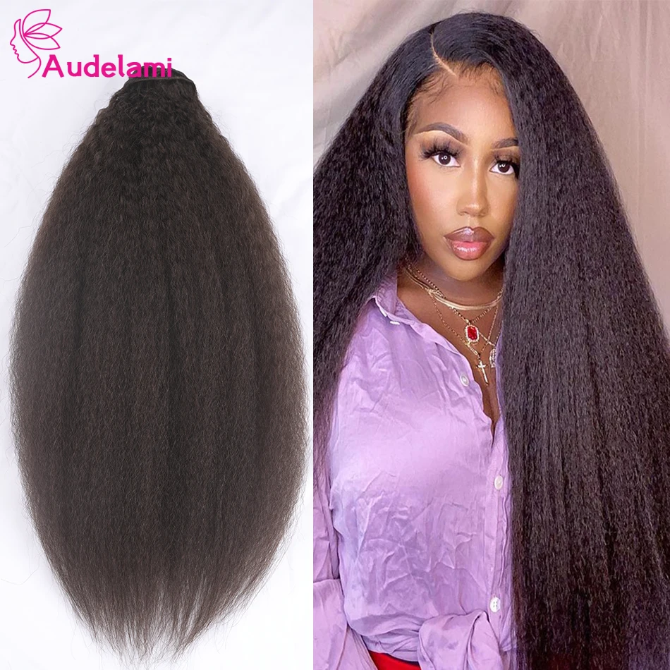 Audelami verworrene gerade Clip-in-Haarverlängerungen, 100 % echtes menschliches Haar, 10 Stück/160 g, voller Kopf, Remy-Haar für Party, für Frauen