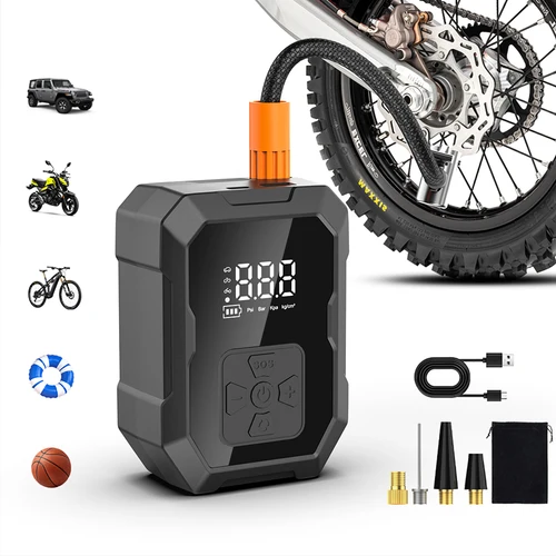 Inflador de neumáticos recargable YIJU, inflador eléctrico portátil para motocicleta, coche, bicicleta, compresor de aire, bomba infladora de pelota de fútbol