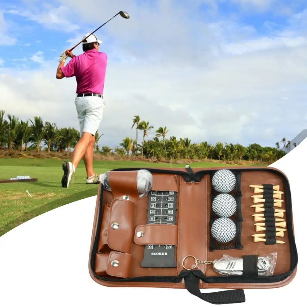 Golf multifunction bag handbag Accessories Toolbag for Golfer Gift brown Set Tool Kit Tool Carrying Bag Range finder knife brush