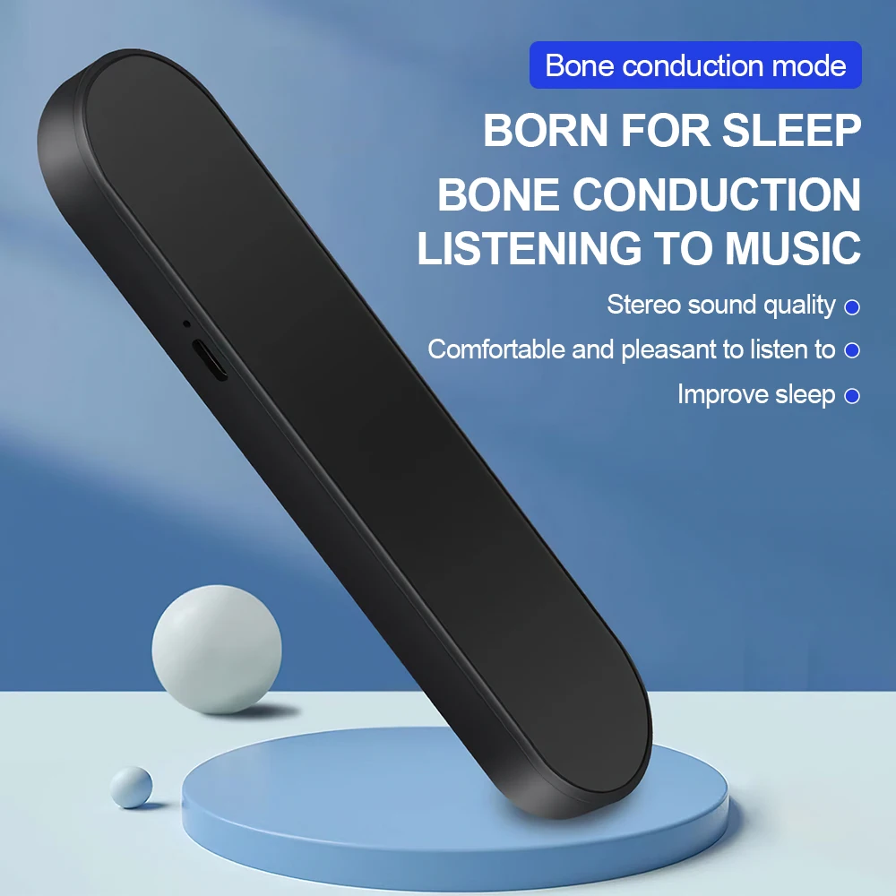 Under Pillow Wireless Speaker Bone Conduction Bluetooth Speaker Music Player Relaxed Improve Sleep Stereo Soundbar Rechargeable