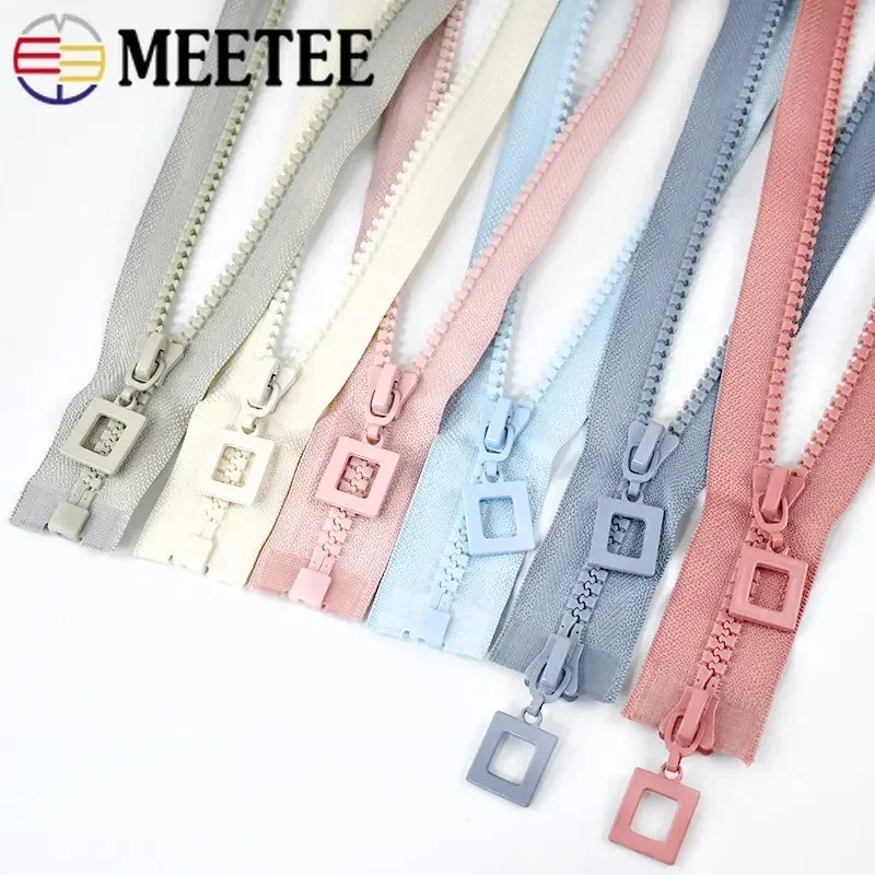 1Pc 8# Resin Zipper 60-120cm Open End Zippers For Jacket Bag Clothes Tent Single Double Slider Zip Repair Kit Sewing Accessories