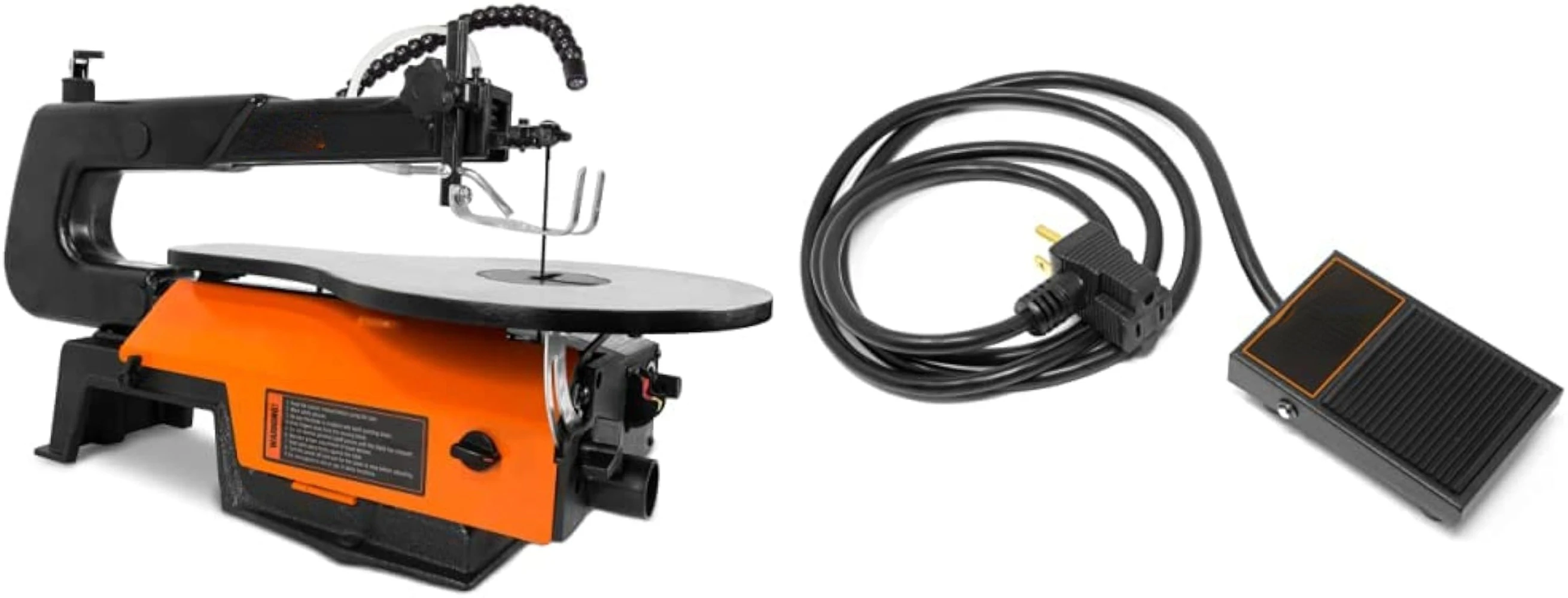 16-Inch Variable Speed Scroll Saw Bundle with Foot Pedal Switch sierra circular para madera