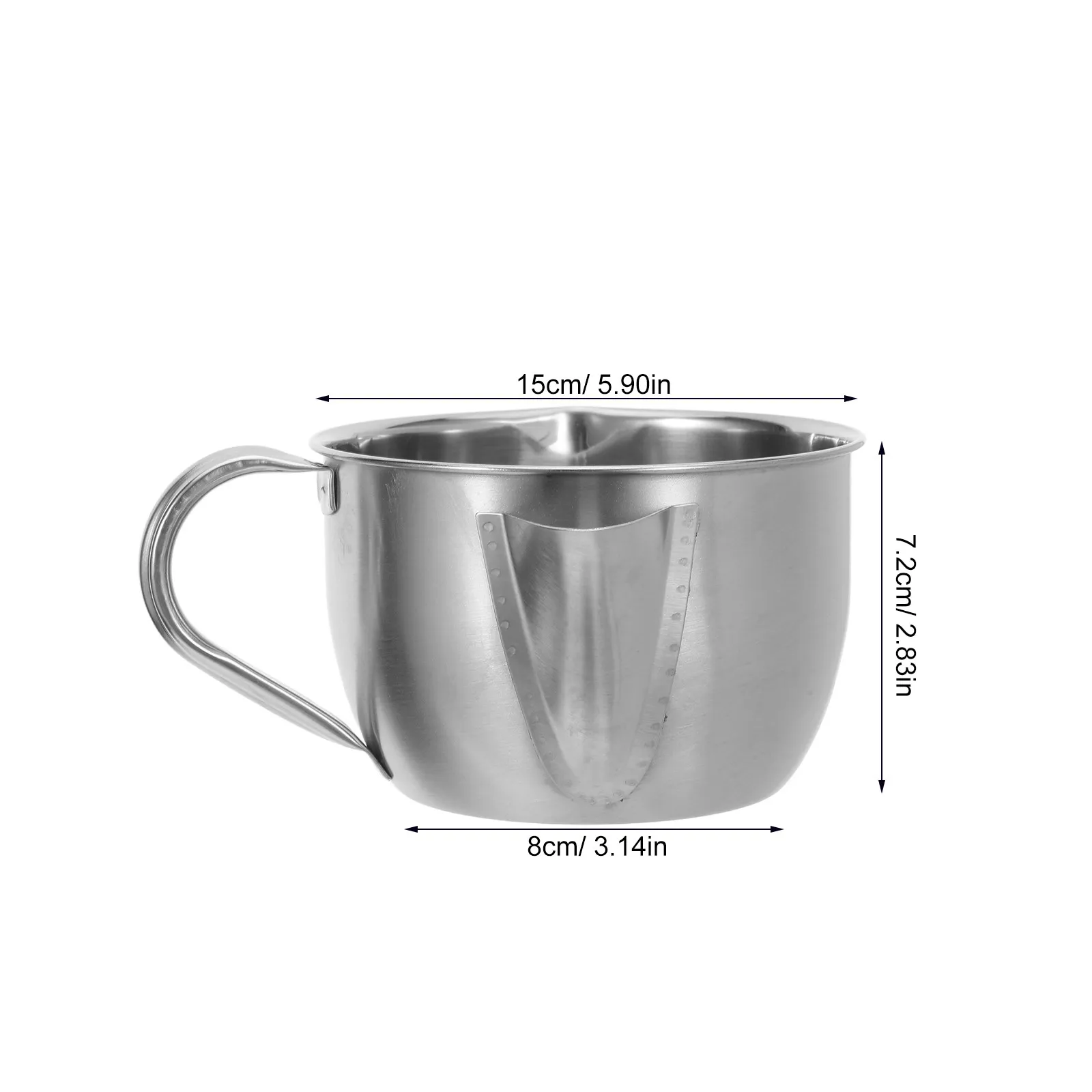 Fat Separator Bowl Stainless Steel 500Ml Cooking Grease Separator Soup Broth Oil Strainer Pot Cooking Grease Container