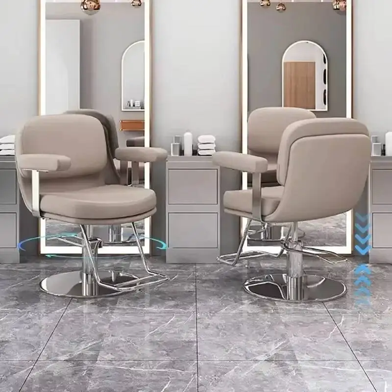 كرسي حلاقة كلاسيكي للصالونات الحديثة جمالي أسود رخيص رافع كرسي مسند للساق مسند ذراع احترافي أثاث Cadeira De Barbeiro