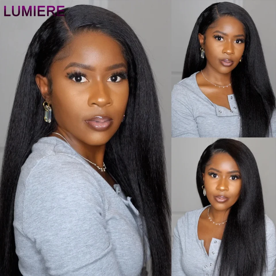 

Lumiere Hair Kinky Straight 4x4 HD Lace Closure Wig Easy To Wear Glueless Brazilian 13x4 Lace Frontal Human Hair Wig For Women