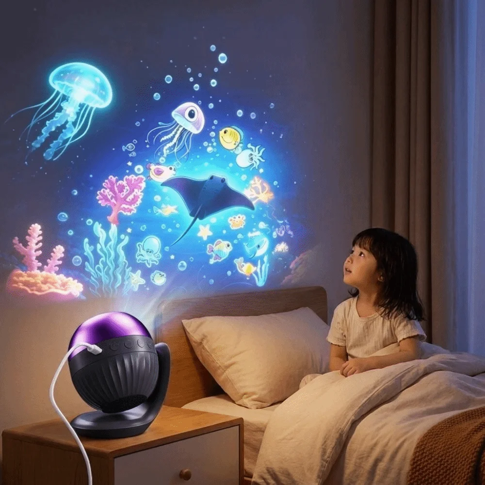 24 Patterns Star Projector Night Light Rotatable Auto Timer Projection Lamp White Noise with Sleep Sound Atmosphere Lamp