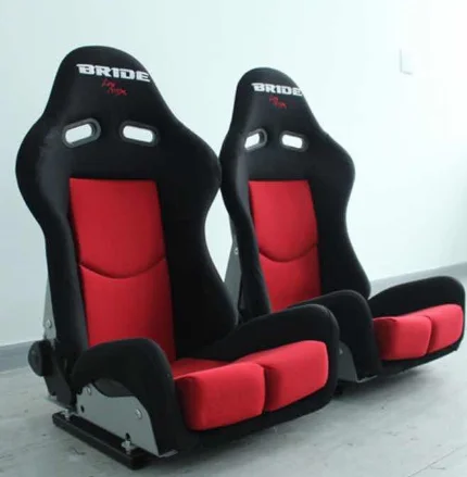 Sport Seats Reclinable Clothes/Blue Strip Left/Right Racing Bucket Seats Slider