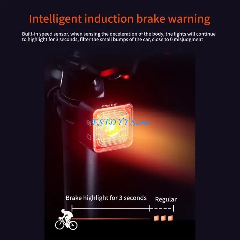 

G6DE Rechargeable LED Bike Lights Front & Rear Light Set Portable Mini Bike Lights Simple Installation for Cycling Safety