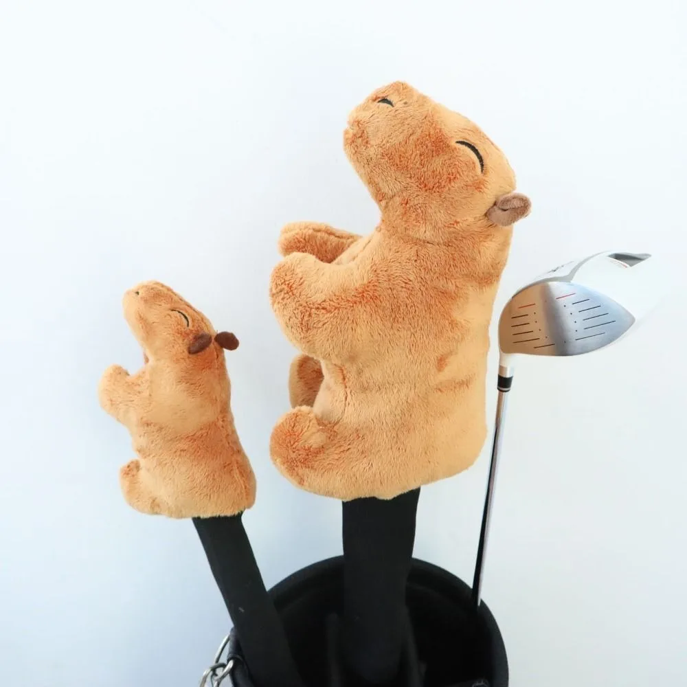 カピバラぬいぐるみ動物ゴルフクラブカバー、フェアウェイウッドのヘッドカバー保護、ゴルファー愛好家、新しい