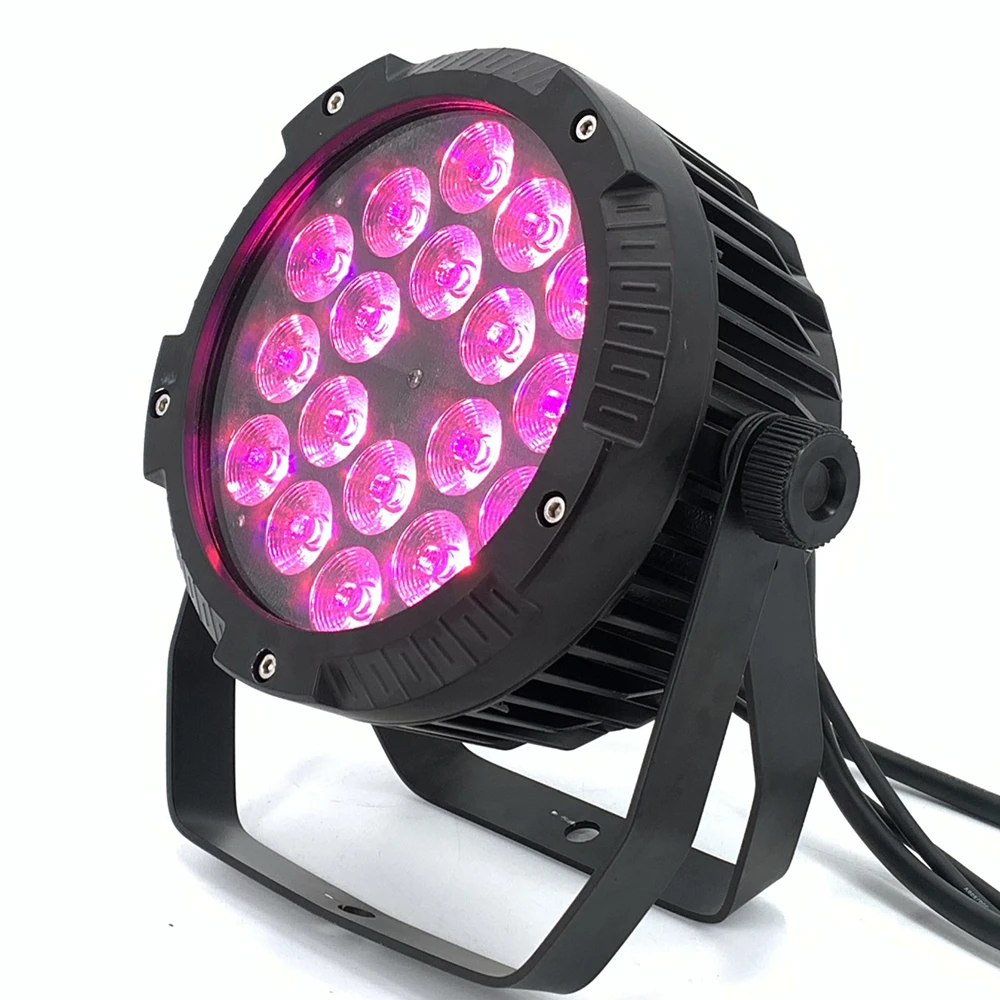 aluminio led par luzes ip65 a prova d agua 18x18w rgbwa uv 6in controle dmx512 professional wash stage equipamento dj 01